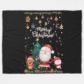 Funny Santa, Snowman, Reindeer Merry Kerstmis Fleece Deken (Voorkant (Horizontaal))