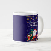Funny Santa, Snowman, Reindeer Merry Kerstmis Grote Koffiekop (Voorkant rechts)