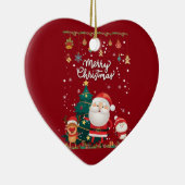 Funny Santa, Snowman, Reindeer Merry Kerstmis Keramisch Ornament (Rechts)