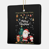 Funny Santa, Snowman, Reindeer Merry Kerstmis Keramisch Ornament (Links)