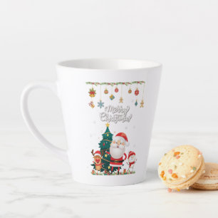 Funny Santa, Snowman, Reindeer Merry Kerstmis Latte Mok
