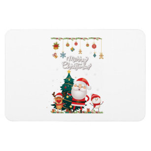 Funny Santa, Snowman, Reindeer Merry Kerstmis Magneet