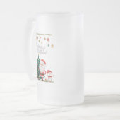 Funny Santa, Snowman, Reindeer Merry Kerstmis Matglas Bierpul (Voorkant links)