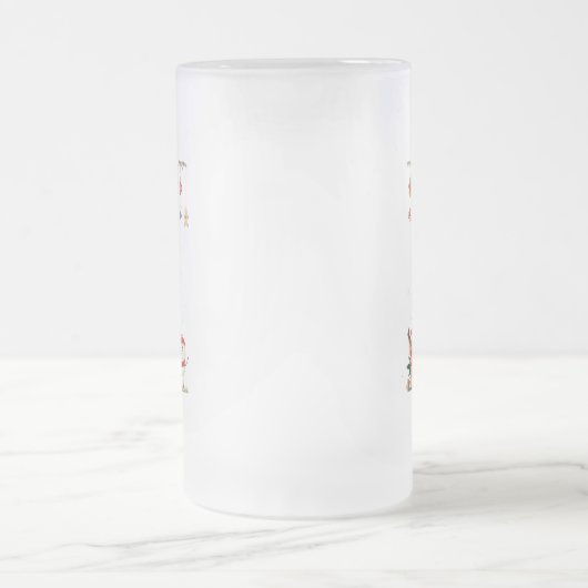 Funny Santa, Snowman, Reindeer Merry Kerstmis Matglas Bierpul (Center)