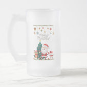 Funny Santa, Snowman, Reindeer Merry Kerstmis Matglas Bierpul (Links)