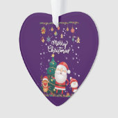 Funny Santa, Snowman, Reindeer Merry Kerstmis Ornament (voorkant)