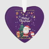 Funny Santa, Snowman, Reindeer Merry Kerstmis Ornament (voorkant)