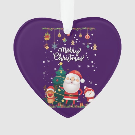 Funny Santa, Snowman, Reindeer Merry Kerstmis Ornament (voorkant)