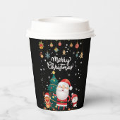 Funny Santa, Snowman, Reindeer Merry Kerstmis Papieren Bekers (Achterkant)