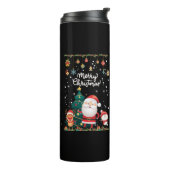 Funny Santa, Snowman, Reindeer Merry Kerstmis Thermosbeker (Gedraaid links)