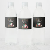 Funny Santa, Snowman, Reindeer Merry Kerstmis Waterfles Etiket (Flessen)