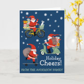 Funny Santa Special Delivery holiday Kaart (Gele Bloem)