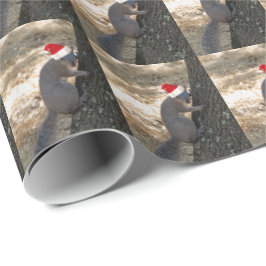 Funny Santa Squirrel Wrapping Paper Cadeaupapier
