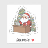 Funny Santa Sticker – “Inbox Full, Cocoa Empty” (Vel)