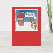 Funny Santa Stuck in Chimney Kerstmis Feestdagen Kaart (Voorkant)