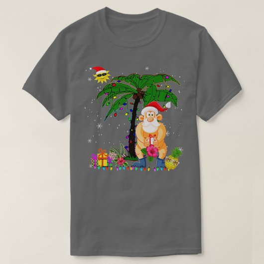 Funny Santa Summer Swimsuit grappige kerst in jul T-shirt (Design voorkant)