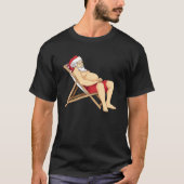 Funny Santa Sunbathing Red Mankini Cool Summ T-shirt (Voorkant)