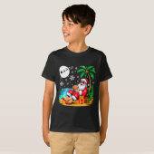Funny Santa Sungles Drinking Coconut On Beach Chri T-shirt (Voorkant volledig)