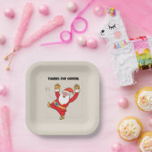 Funny santa thanks for coming papieren bordje (Feest)