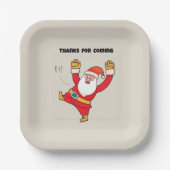 Funny santa thanks for coming papieren bordje (Voorkant)