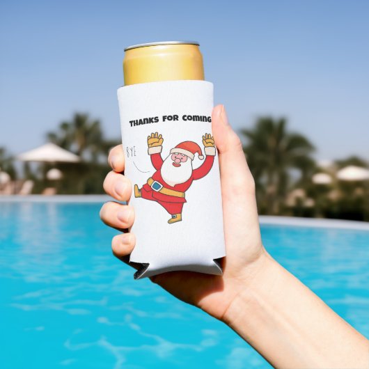 Funny santa thanks for coming seltzer blikjeskoeler (Insitu Zwembad)