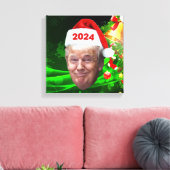 Funny Santa Trump 2024, kersttrump, cadeau Canvas Afdruk (Insitu (Woonkamer))