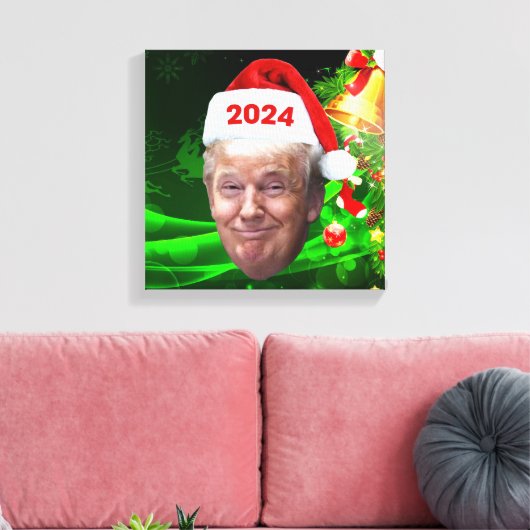 Funny Santa Trump 2024, kersttrump, cadeau Canvas Afdruk (Insitu (Woonkamer))
