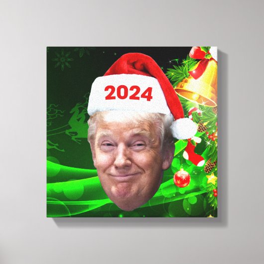 Funny Santa Trump 2024, kersttrump, cadeau Canvas Afdruk (Voorkant)