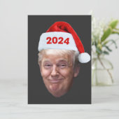 Funny Santa Trump 2024, kersttrump, cadeau Kaart (Staand voorkant)