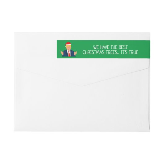 Funny Santa Trump cartoon, aangepast retouradres (Achterkant)