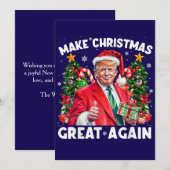 Funny Santa Trump Gift Christmas Card Feestdagenkaart (Voorkant / Achterkant)