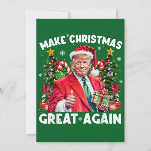Funny Santa Trump Gift Make Christmas Great Again Feestdagenkaart (Voorkant)