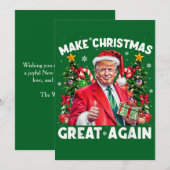 Funny Santa Trump Gift Make Christmas Great Again Feestdagenkaart (Voorkant / Achterkant)