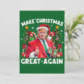 Funny Santa Trump Gift Make Christmas Great Again Feestdagenkaart (Staand voorkant)