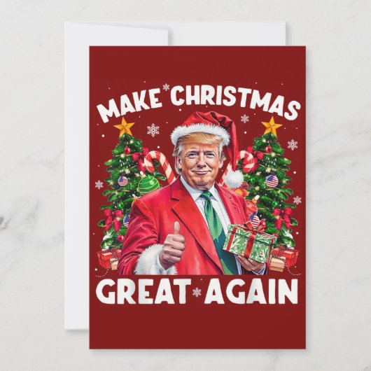 Funny Santa Trump Gift | Trump Christmas Feestdagenkaart (Voorkant)