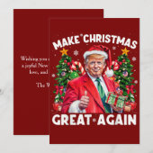 Funny Santa Trump Gift | Trump Christmas Feestdagenkaart (Voorkant / Achterkant)