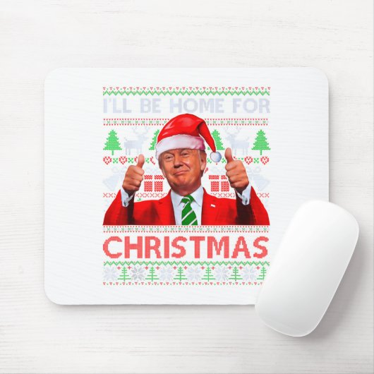 Funny Santa Trump Ill Be Home For Christmas  Muismat (Met muis)