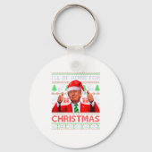 Funny Santa Trump Ill Be Home For Christmas  Sleutelhanger (Voorkant)