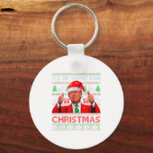Funny Santa Trump Ill Be Home For Christmas Sleutelhanger (Voorkant)