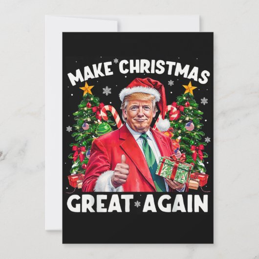 Funny Santa Trump | Make Christmas Great Again Feestdagenkaart (Voorkant)