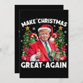 Funny Santa Trump | Make Christmas Great Again Feestdagenkaart (Voorkant / Achterkant)
