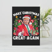 Funny Santa Trump | Make Christmas Great Again Feestdagenkaart (Staand voorkant)