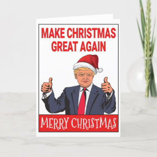 Funny Santa Trump Merry Kerstmis Feestdagen Kaart