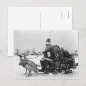 Funny  Santa Turkey Sleigh Briefkaart (Voorkant / Achterkant)