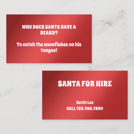 Funny Santa Visitekaartje (Voorkant / Achterkant)