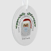 Funny Santa Wearing Face Mask Covid Personalized Ornament (voorkant)