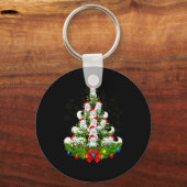 Funny Santa Xmas Arctic Fox Christmas Tree  Sleutelhanger (Voorkant)