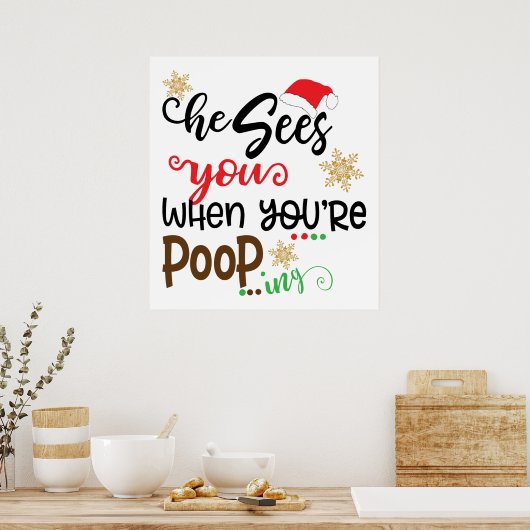 Funny Santa's badkamer decor Poster (Keuken)