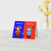 Funny Santas Chrismukkah Wenskaart Kaart (Gele Bloem)