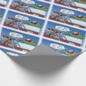 Funny Santas Elephants Cartoon Cadeaupapier (Hoek)